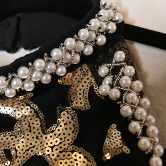 Pretty Little Thing | Black halter tassel and sequin backless dress | 14 - Picture 4 of 4